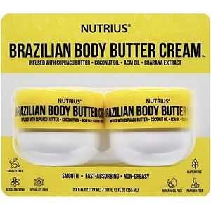 Nutrius Brazilian Body Butter Cream Pack of 2 Hand & Body Cream New NIP NWT